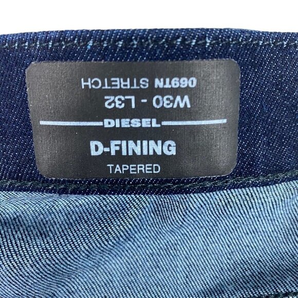 Diesel Soft Stretch Denim Jean Regular Tapered D-Fining Dark Blue 069TN US 30 - Picture 12 of 15